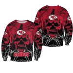 Kansas City Chiefs Skull Pumpkin Halloween Aop Sweatshirt