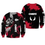 Kansas City Chiefs Venom Black Red Brush Aop Sweatshirt