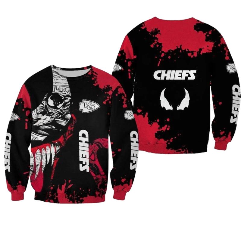 Nfl Kansas City Chiefs Venom Limited Edition All Over Print Sweatshirt Size Nla00071019465003 V29Ti