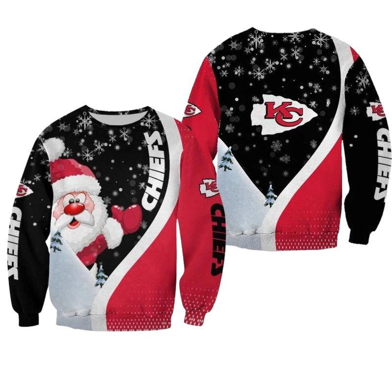 Nfl Kansas City Chiefs Xmas Santa Claus Limited Edition Sweatshirt Nla03301084851370 8Wsok