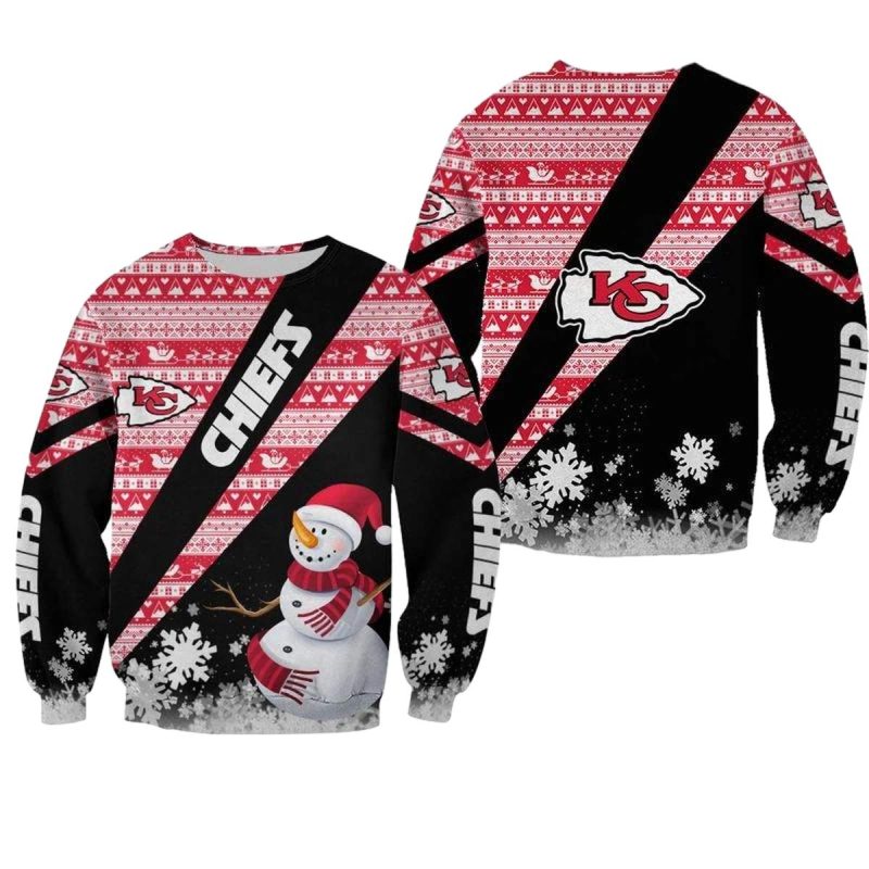 Nfl Kansas City Chiefs Xmas Snowman Limited Edition Sweatshirt Nla03151057429614 Qsu5F