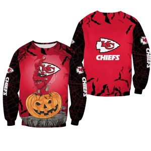 Kansas City Chiefs Zombies Hand Halloween AOP Sweatshirt