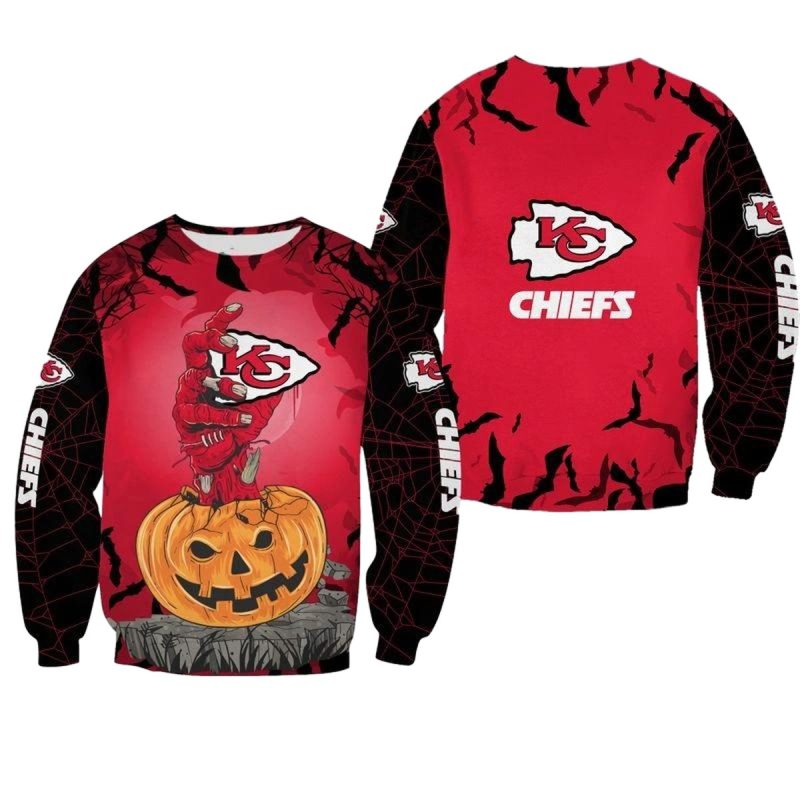 Nfl Kansas City Chiefs Zombies Hand Halloween Limited Edition Sweatshirt Nla02491066858376 14G7X