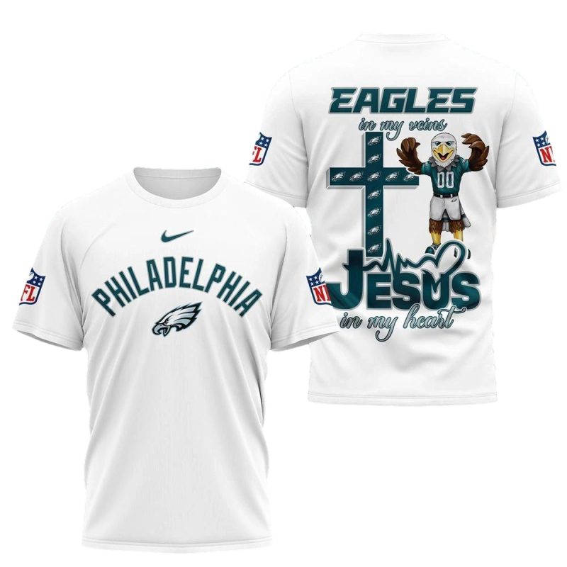 Nfl Philadelphia Eagles Football And Jesus 3D Shirt2702