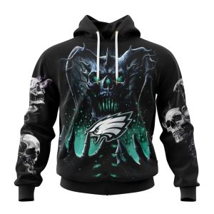 Philadelphia Eagles Special Skull Art All Over Print Hoodie