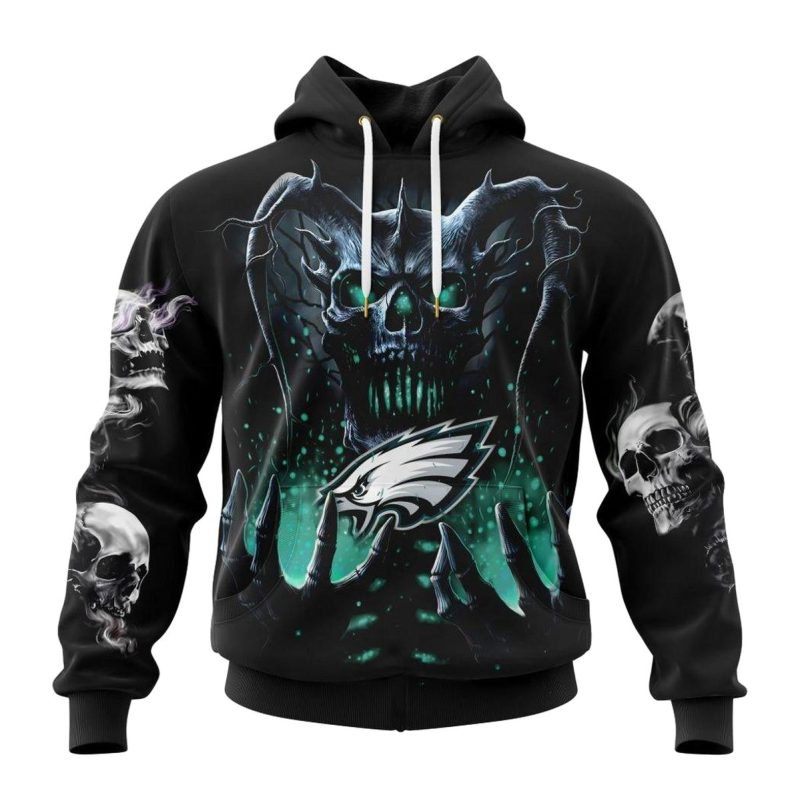 Nfl Philadelphia Eagles Special Skull Art Design Hoodie 1 Ent6B
