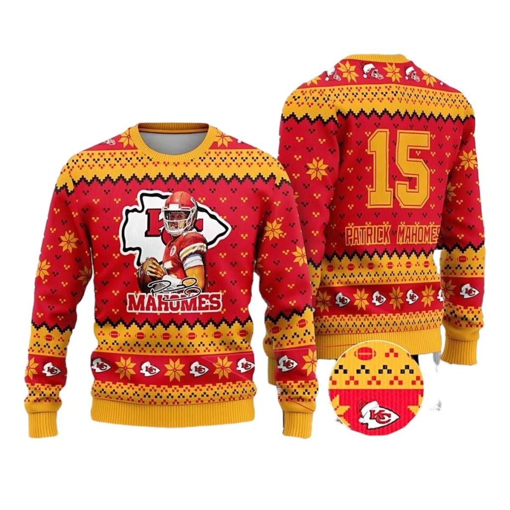 Patrick Mahomes 15 Ugly Christmas Sweater