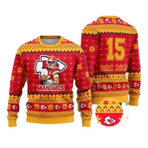 Kansas City Chiefs Patrick Mahomes 15 Ugly Sweater