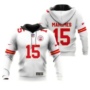 patrick mahomes kansas city chiefs american football white pattern hoodie.jpg