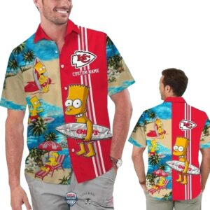 Personalized Kansas City Chiefs Bart Simpson Graphic Hawaiian Shirt - Unisex