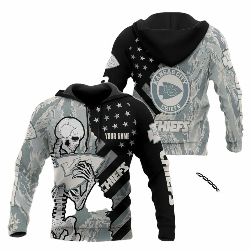 Personalized Kansas City Chiefs Camo Skeleton And Flag Hoodie.jpg