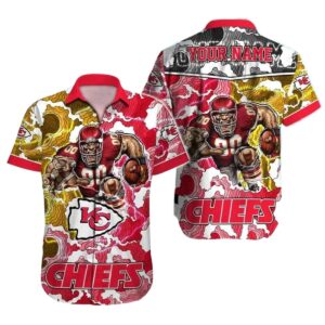 Personalized Kansas City Chiefs Camouflage Graphic Hawaiian Shirt - Unisex