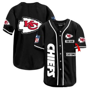 Personalized Kansas City Chiefs Classic Black Baseball Jersey