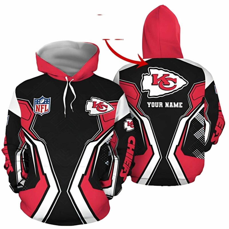 Personalized Kansas City Chiefs Geometric Warrior Black White And Red Hoodie.jpg