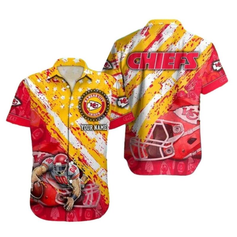 Personalized Kansas City Chiefs Golden Wave Hawaiian Shirt