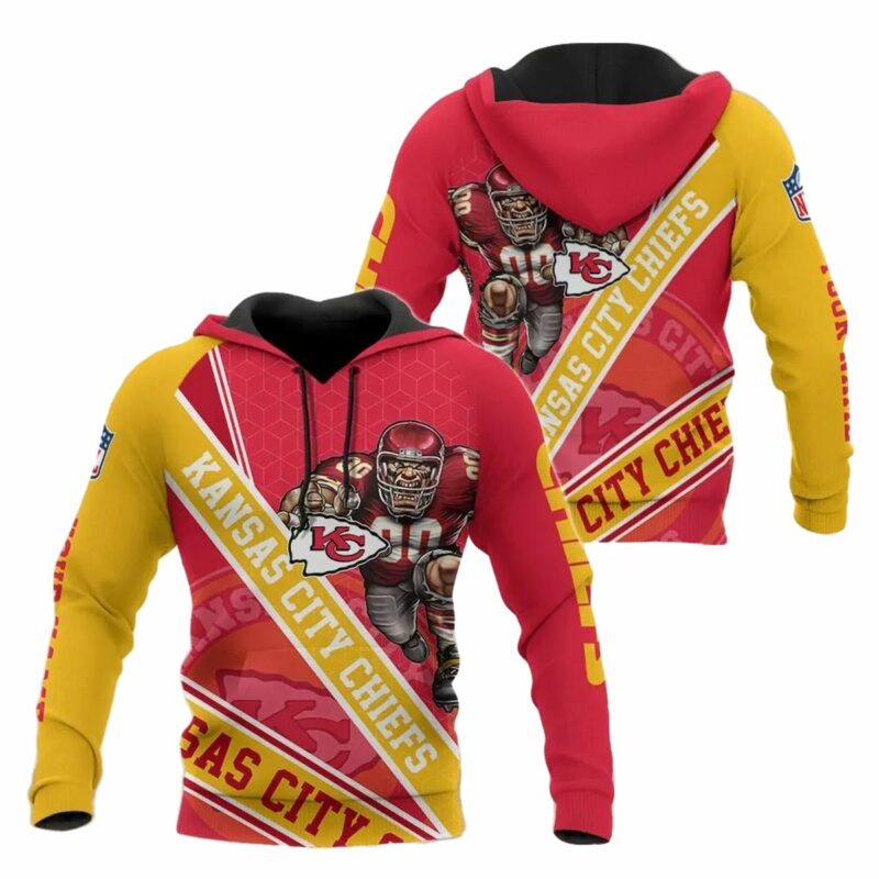 Personalized Kansas City Chiefs Heroic Stripes Mascot Hoodie.jpg