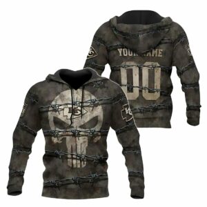 personalized kansas city chiefs punisher barbed wire hoodie.jpg