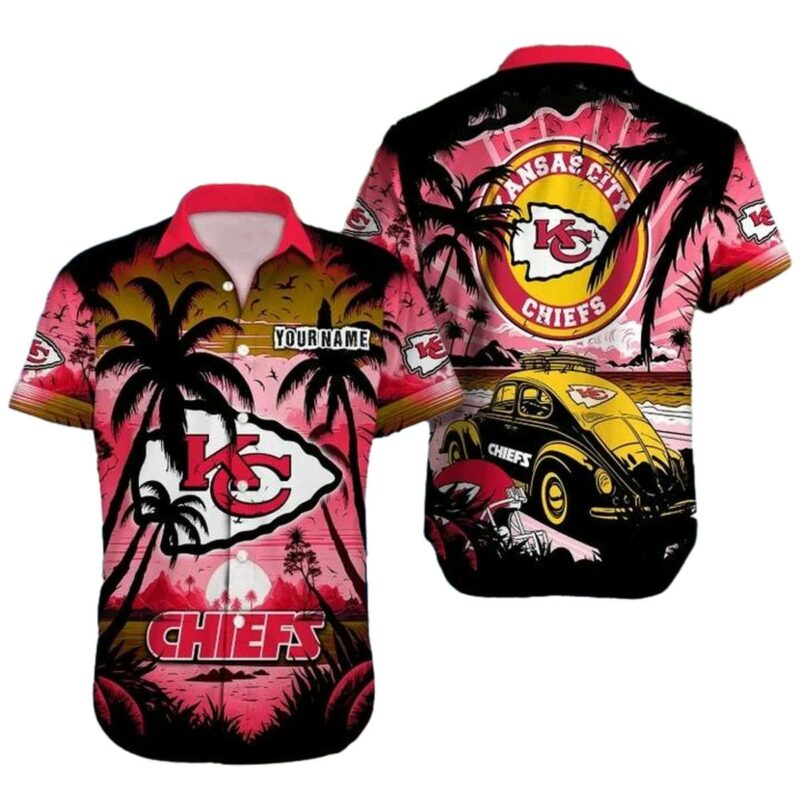Personalized Kansas City Chiefs Retro Beach Hawaiian Shirt