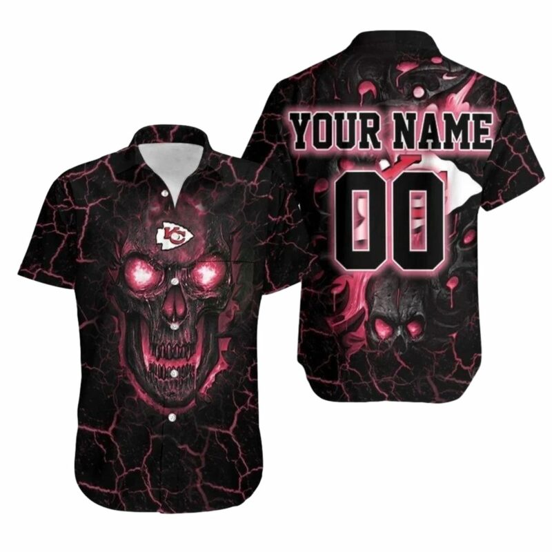 Personalized Lava Skull Kansas City Chiefs 3D Hawaiian Shirt