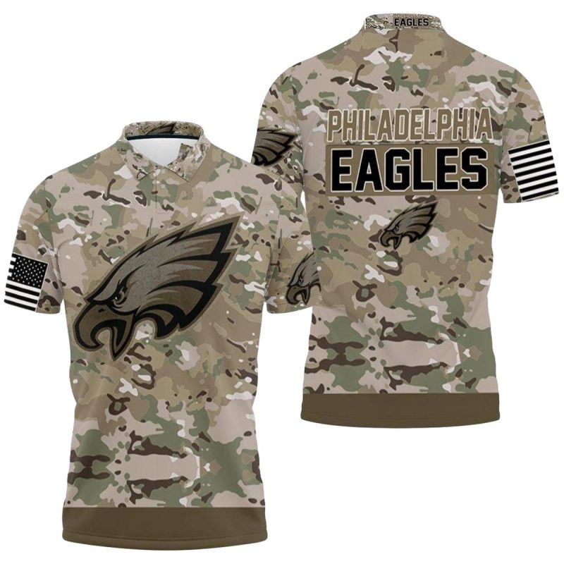 Philadelphia Eagles Camouflage Veteran 1 Personalized 3D All Over Print Polo Shirt 6502 6Nf47