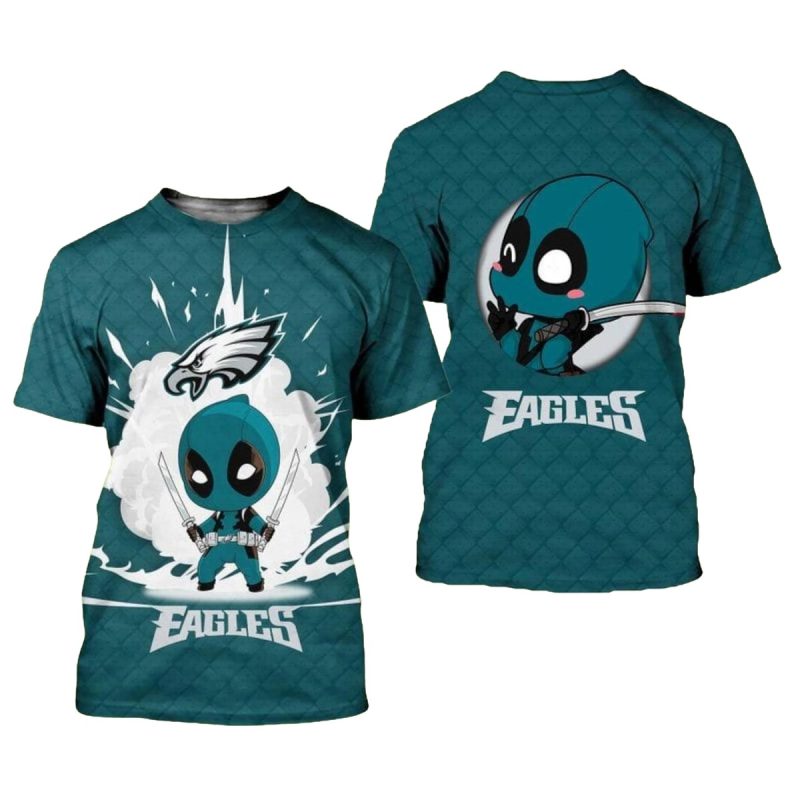 Philadelphia Eagles Deadpool 3D All Over Printed Shirt For Sport Fans 4