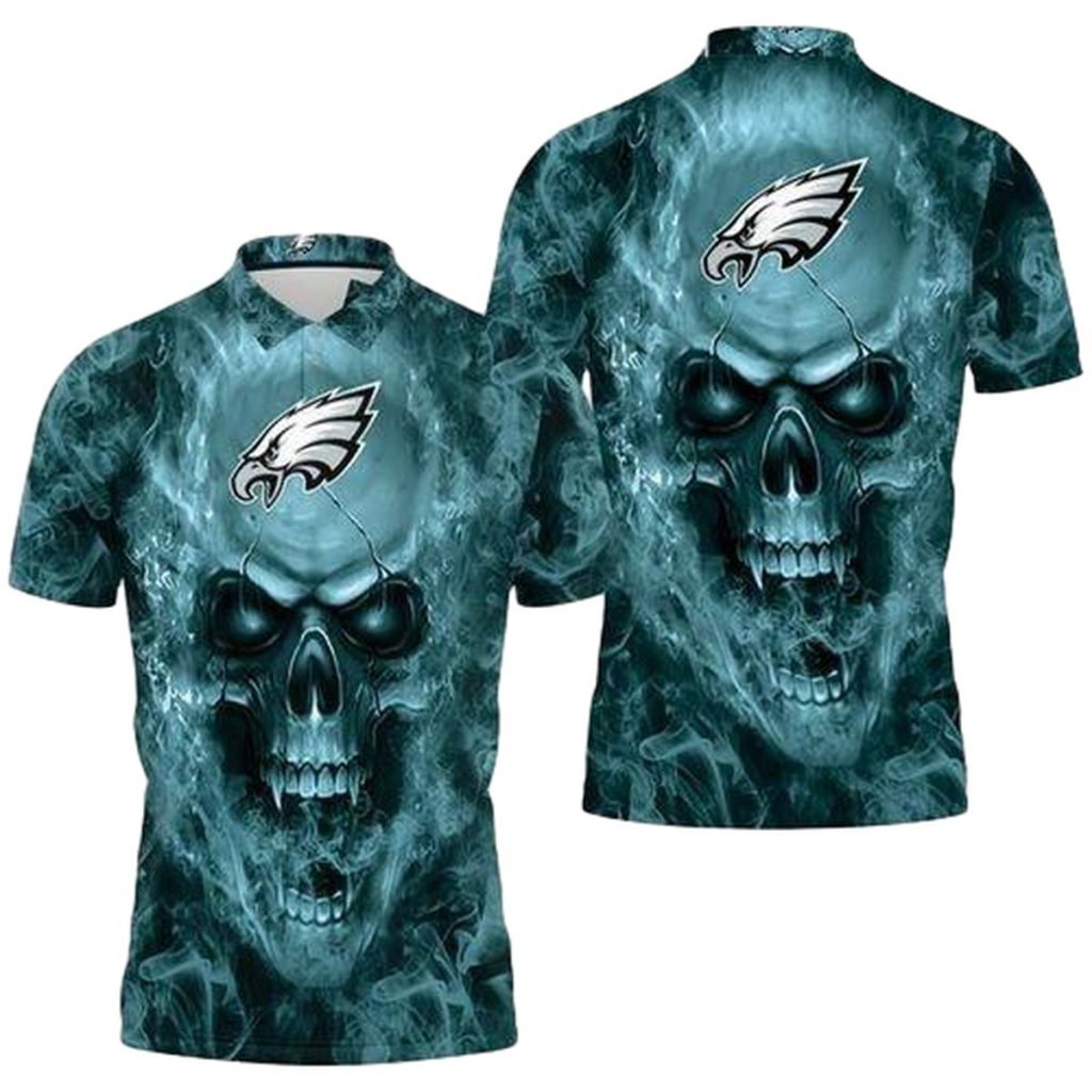 Philadelphia Eagles Fans Skull 3D All Over Print Polo Shirt 7444 3V2Pa