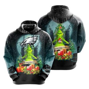 Philadelphia Eagles Grinch Christmas All Over Print Hoodie