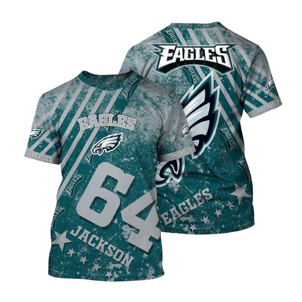 Philadelphia Eagles Nfl Custom Name And Number All Over Print 3D T Shirt
