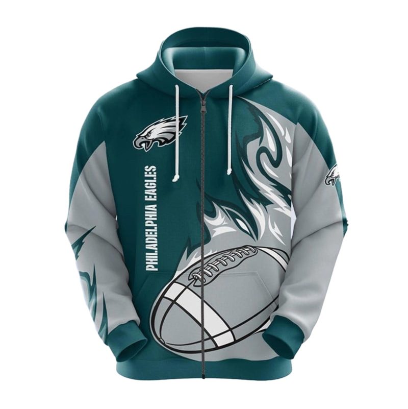 Philadelphia Eagles Nfl Green 3D Hoodie Zip Hoodie For Men And Women Sport Gift