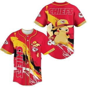 Pikachu Kansas City Chiefs Baseball Jersey