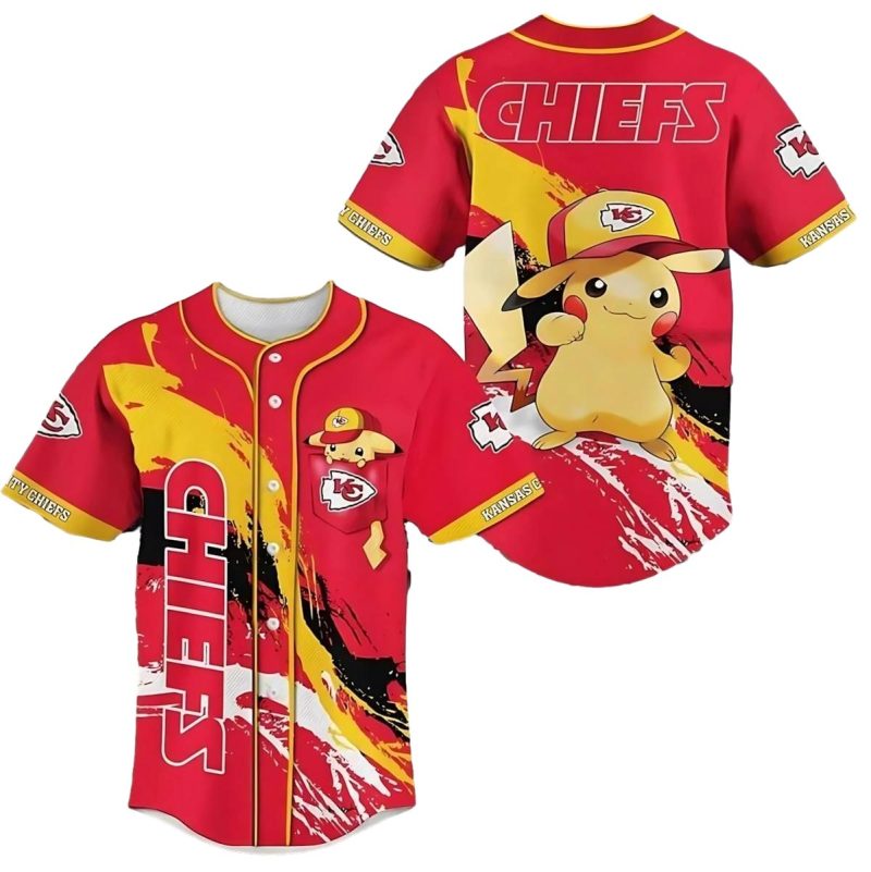 Pikachu Chiefs Baseball Jersey