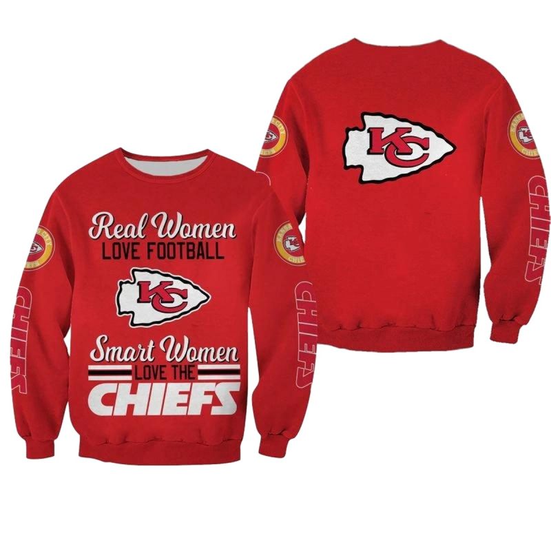 Real Women Love Football Smart Women Love The Kansas City Chiefs Sweatshirt New00921058394057 Ge908