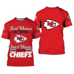 Real Women Love Football Smart Women Love The Kansas City Chiefst AOP Shirt