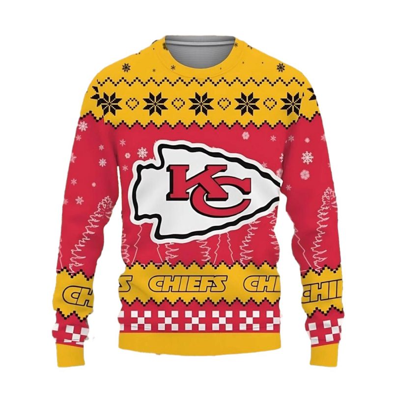 Snow Team Logo Kansas City Chiefs Christmas Tree Ugly Xmas Sweater