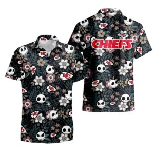 Kansas City Chiefs Unisex Graphic Printed Skeleton Hawaiian Shirt