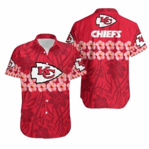 Kansas City Chiefs Red Hawaiian Shirt with Flower Graphic – Unisex Aloha Tee