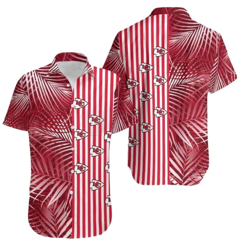 Stocktee Kansas City Chiefs Palm Leaves And Stripes Limited Edition Hawaiian Shirt And Shorts Summer Collection Size S 5Xl Nla004210 1