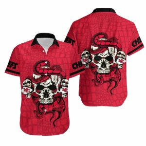 Kansas City Chiefs Snake & Skull Graphic Hawaiian Shirt – Unisex Aloha Tee