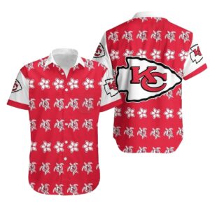 Kansas City Chiefs Red Hawaiian Shirt with Turtle & Flower Graphic – Unisex