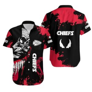 Kansas City Chiefs Red & Black Venom Graphic Hawaiian Shirt – Unisex