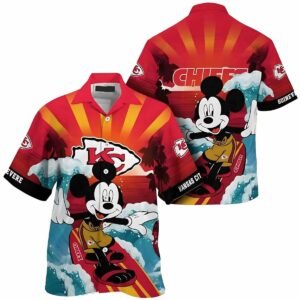 Personalized Mickey Mouse Surfing Chiefs Hawaiian Shirt – Unisex Graphic Tee