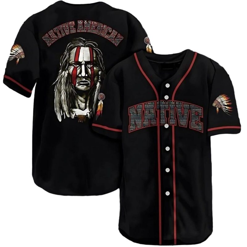 Tribal Spirit Black Chiefs Native Baseball Jersey